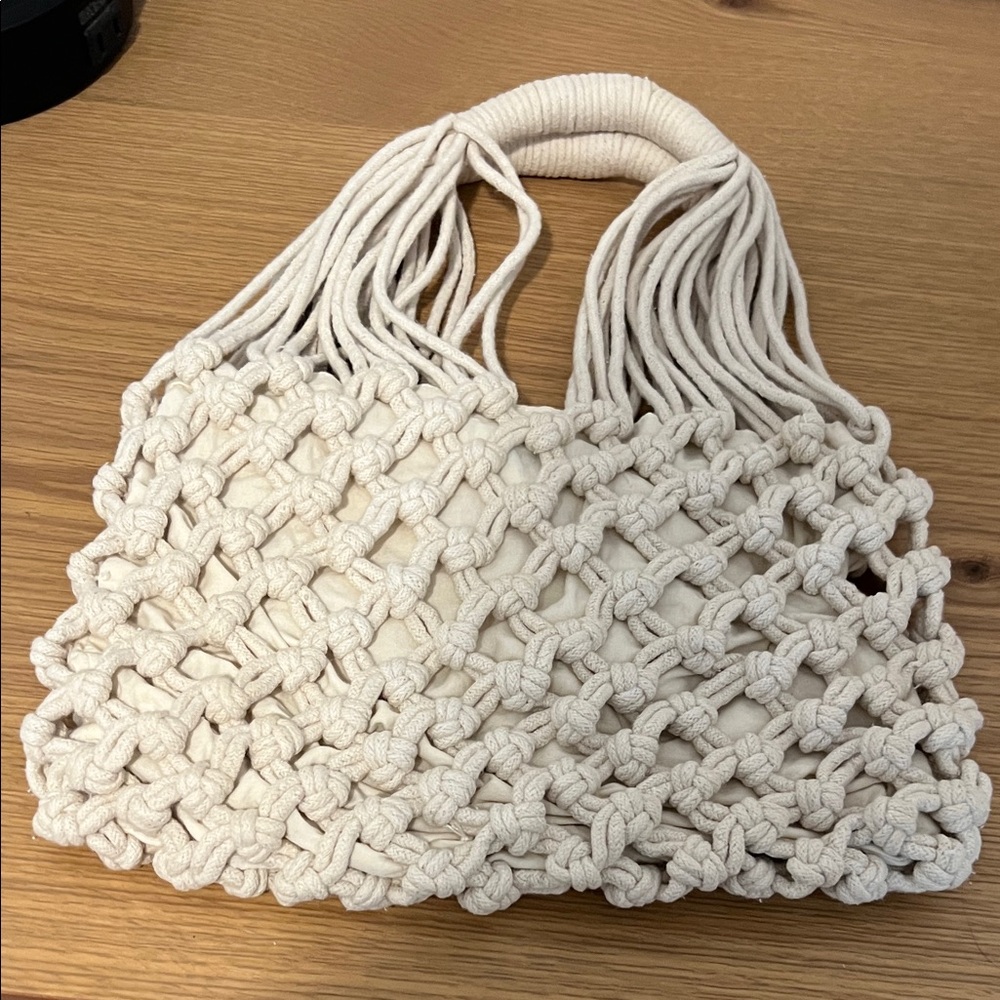 Forever 21 Cream Knotted Tote Bag